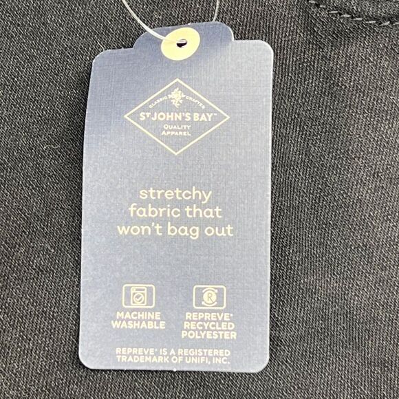 St John’s Bay Shorts Womens 28W Black Bermuda Rolled Cuff Tummy Control Denim - Picture 14 of 15